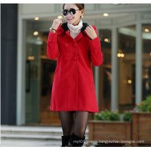 Korean Version Hooded Warm Ladies Cashmere Overcoats